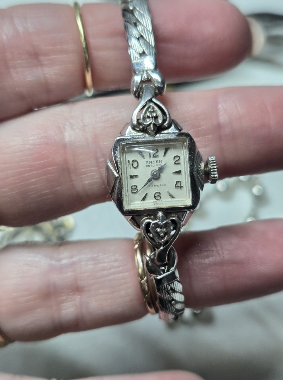 Vintage Gold Filled Gruen Women's Vintage Bracelet Watch – Silver